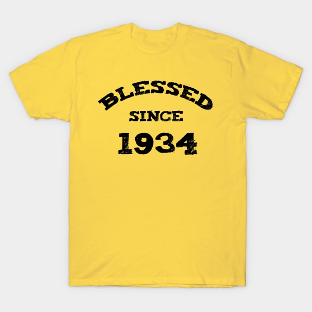 Blessed Since 1934 Cool Blessed Christian Birthday T-Shirt by Happy - Design